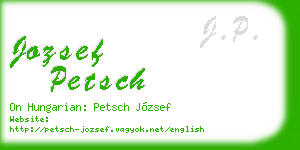 jozsef petsch business card
