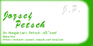 jozsef petsch business card